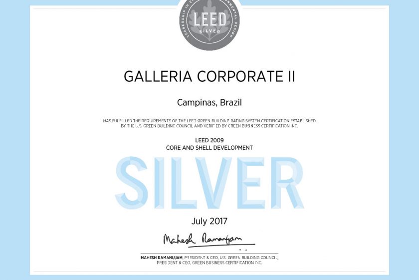 LEED Galleria Corporate II: tecnologia e sustentabilidade em Campinas